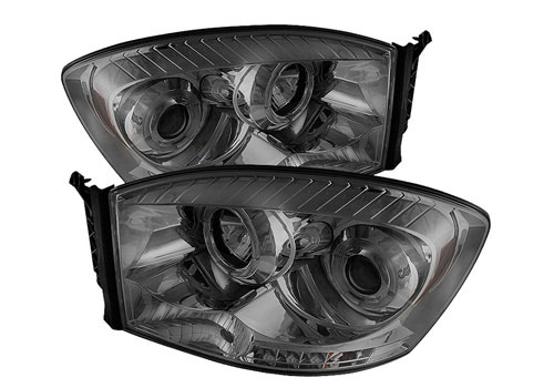 Spyder LED Projector Smoked Headlights 06-08 Dodge Ram